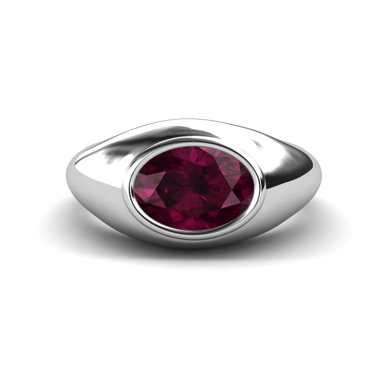 Dianne 2.30 ct Oval Shape Rhodolite Garnet Women Solitaire Engagement Ring 